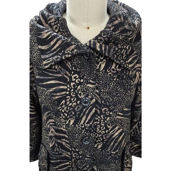 Simonton Says George Simonton 100% Polyester Animal Print Coat Sz M - Picture 4 of 8